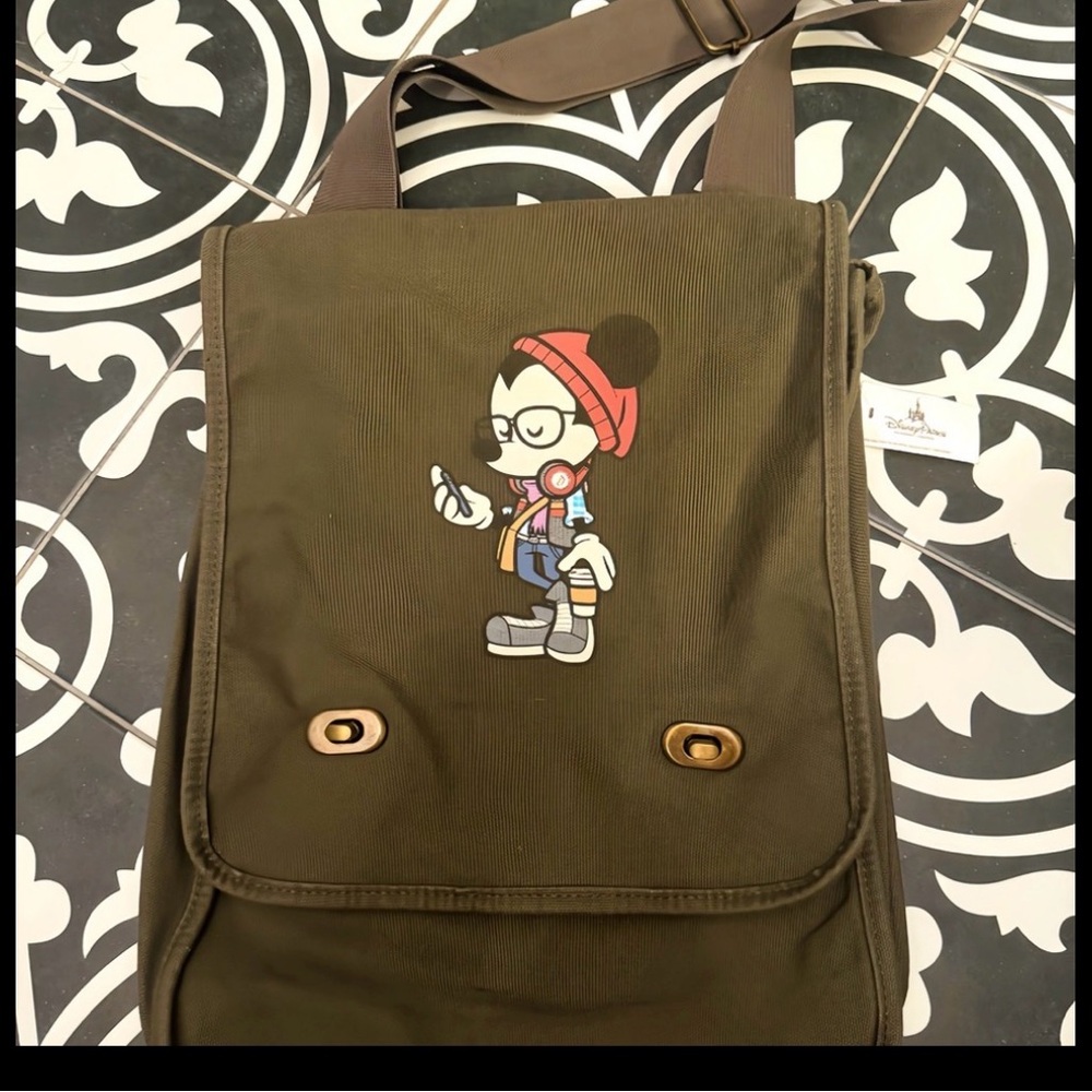 Rare Vintage Disney WonderGround Gallery Hipster Mickey Mouse Bag new w/ tags